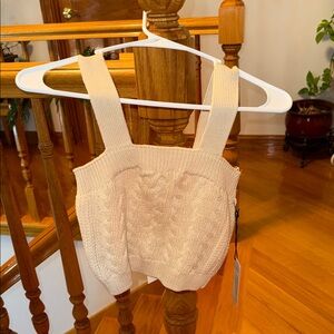 Forever 21 Cream Cable Knit Crop Top